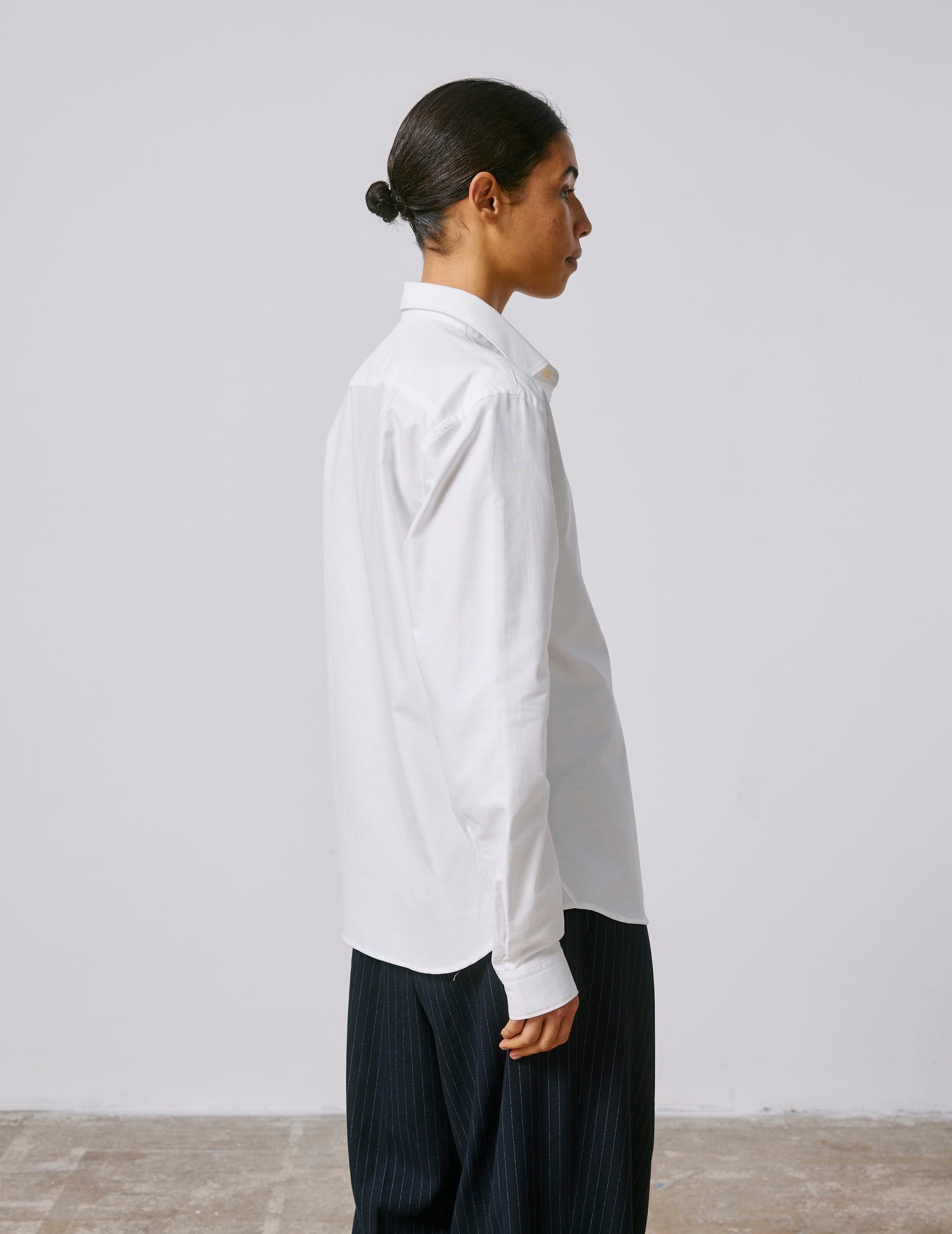 Unisex white “Je t’aime” shirt - Oxford - Figaret Collar#7