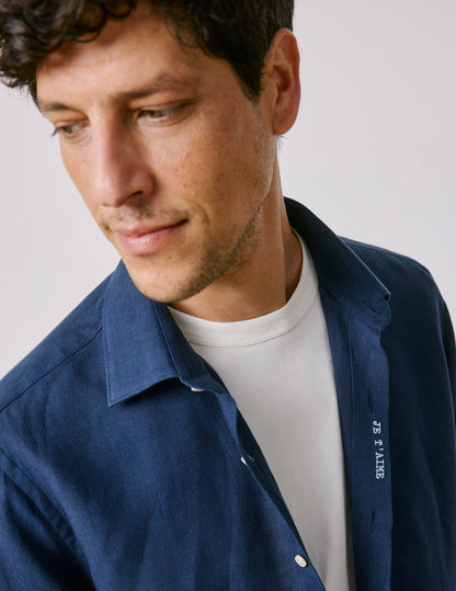 Unisex navy “Je t’aime” shirt