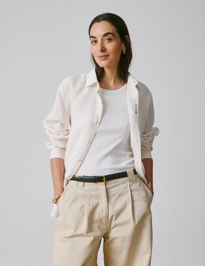 Unisex “Je t’aime” shirt in ecru linen