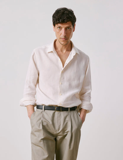 Unisex “Je t’aime” shirt in ecru linen