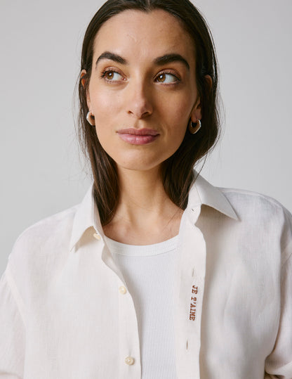 Unisex “Je t’aime” shirt in ecru linen