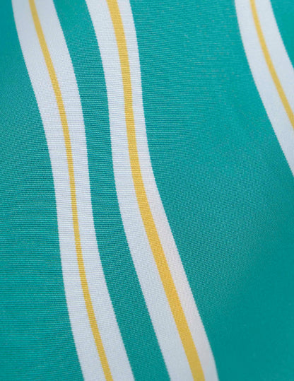 Pantalon Laeticia en popeline rayée verte