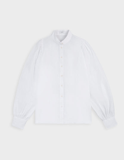 Chemise Lanaée en lin blanc