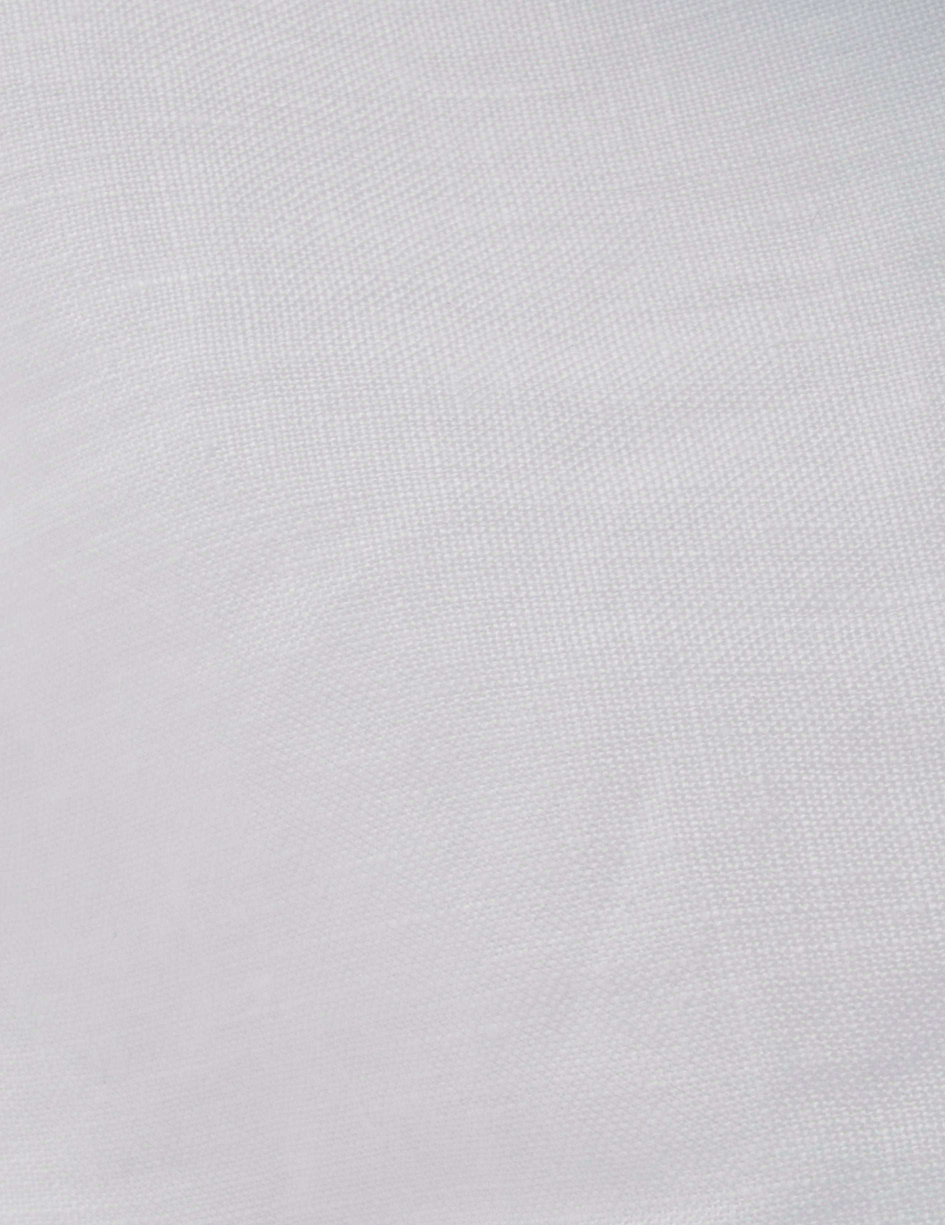 Chemise Lanaée en lin blanc - Lin - Col Officier