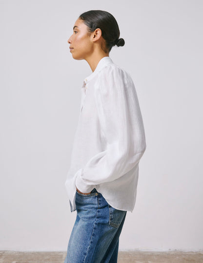 Chemise Lanaée en lin blanc