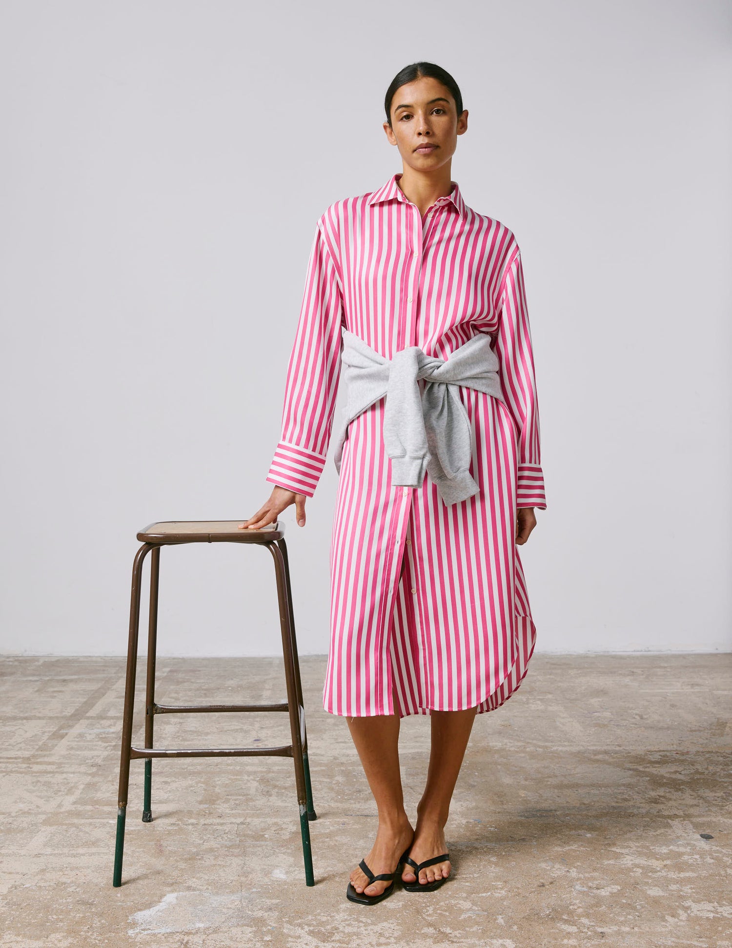 Robe chemise Lina fuchsia