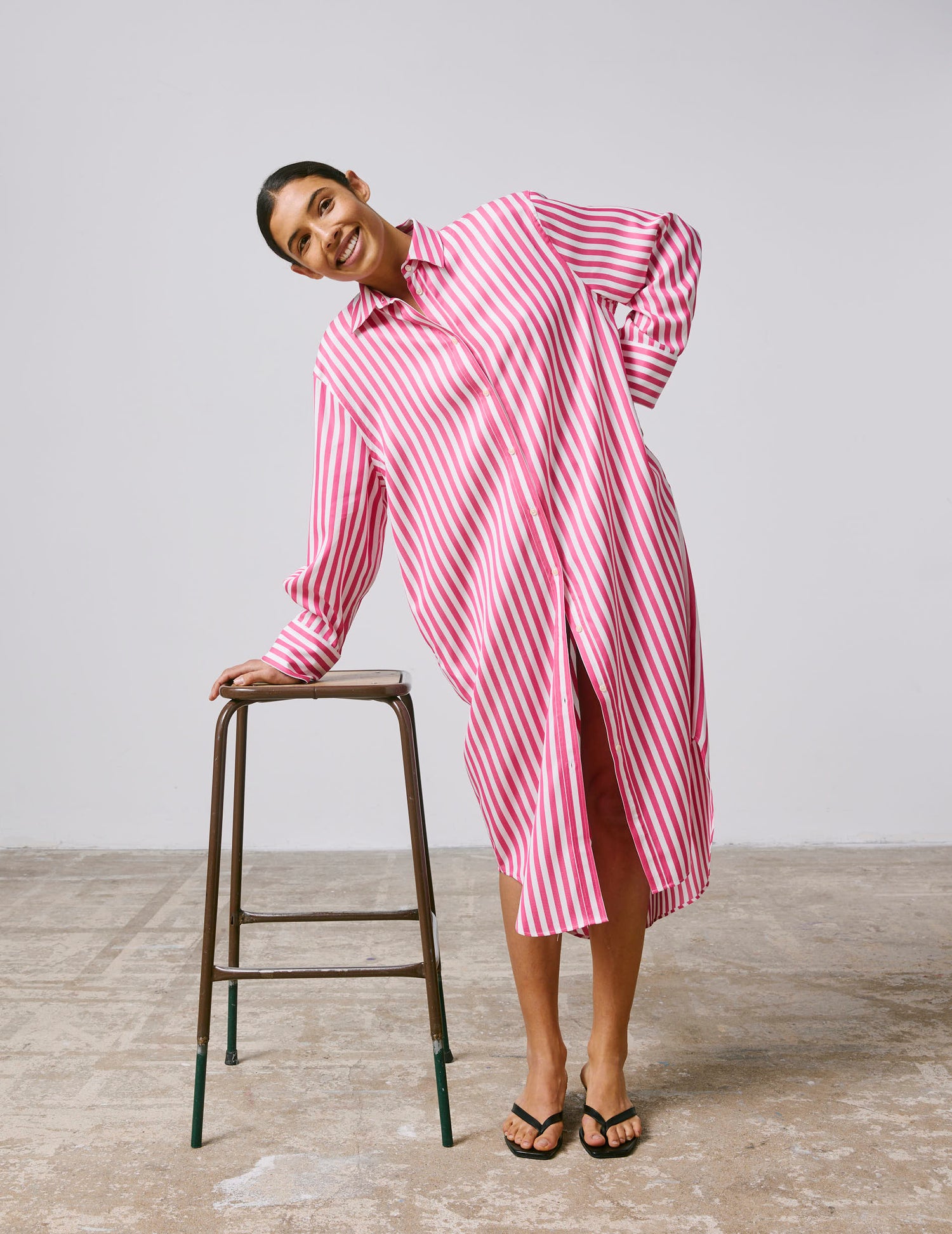 Robe chemise Lina fuchsia