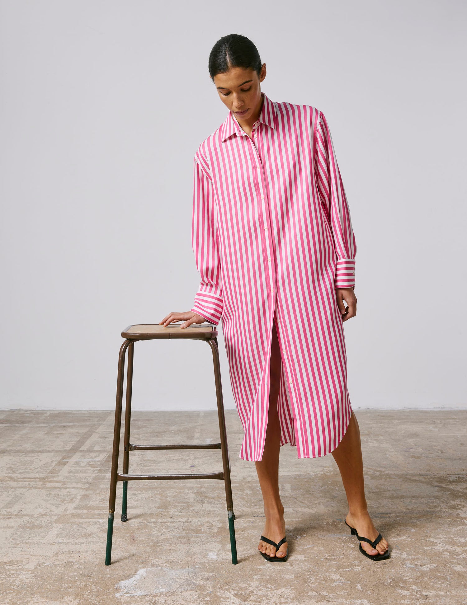 Robe chemise Lina fuchsia