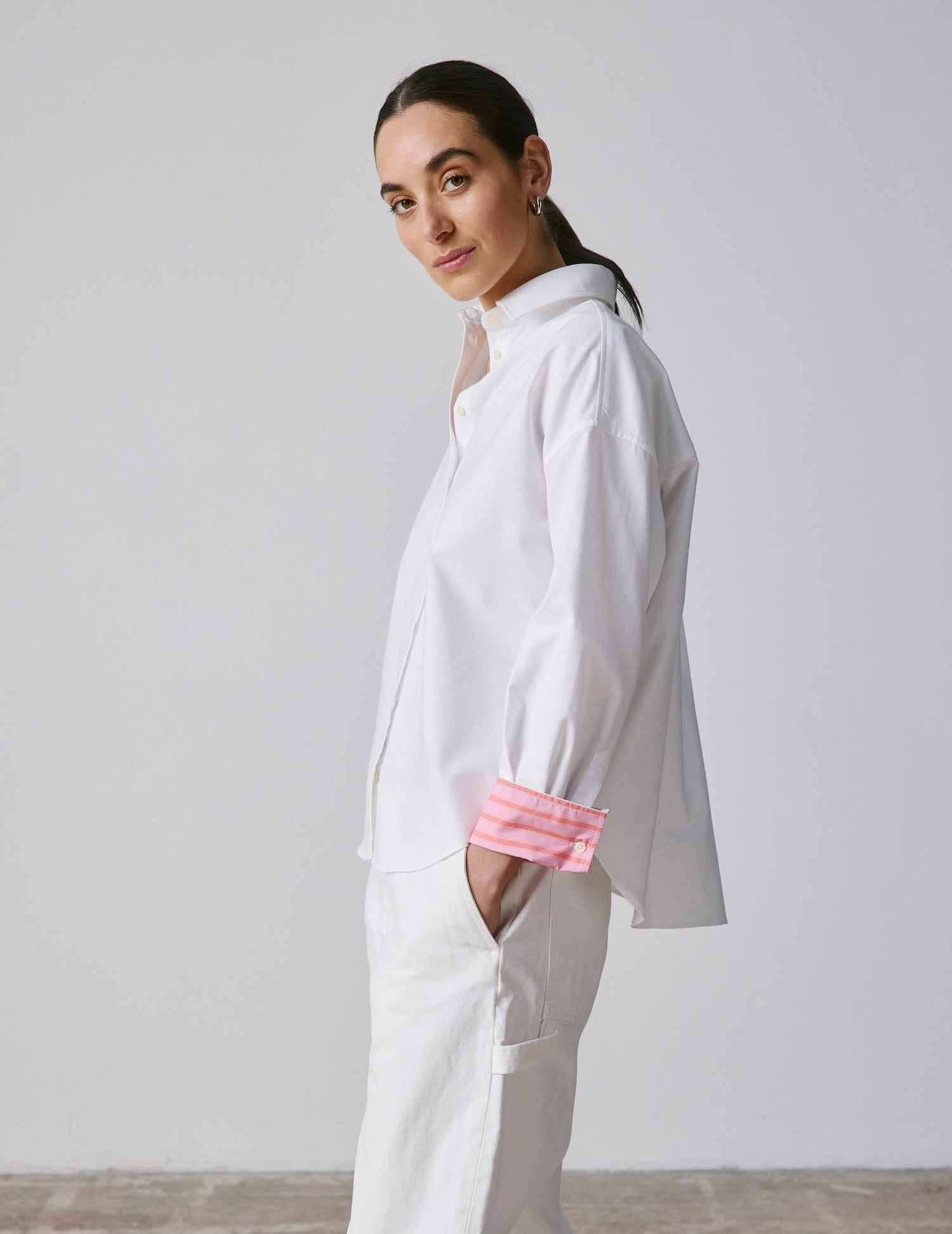 Chemise oversize Lizandra blanche - Oxford - Col Chemise