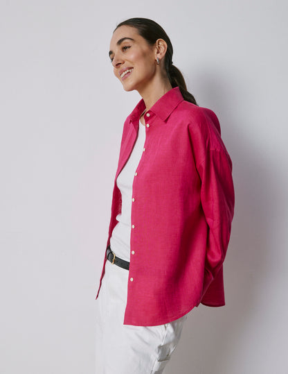  Fuchsia linen oversized Lizandra shirt