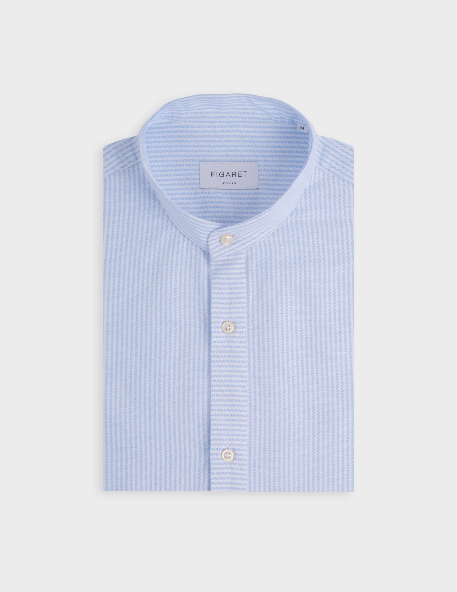 Chemise popover Logan rayée bleu clair - Oxford - Col Officier#4
