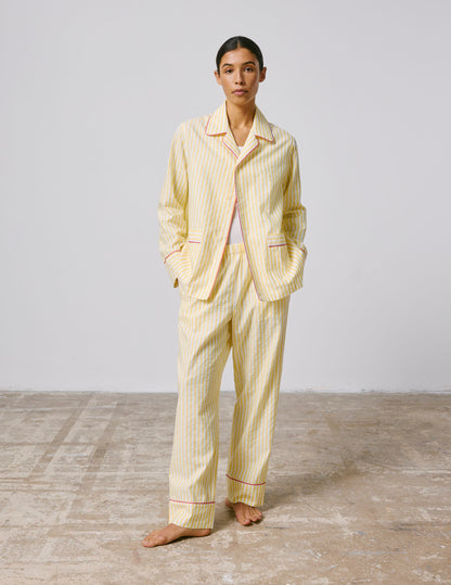 Louis striped yellow cotton and linen pajama