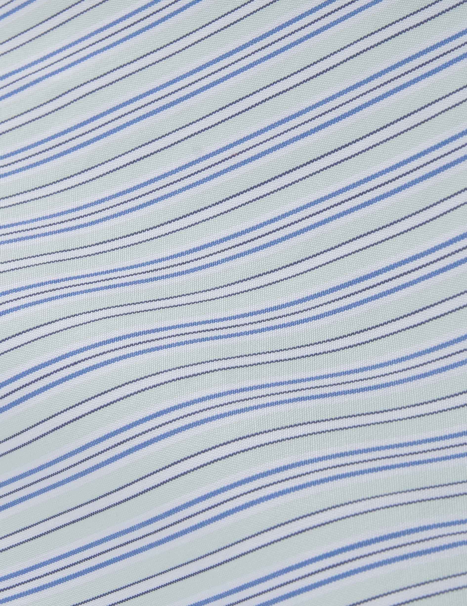 Chemise Louison gorge cachée rayée verte - Popeline - Col Victorien