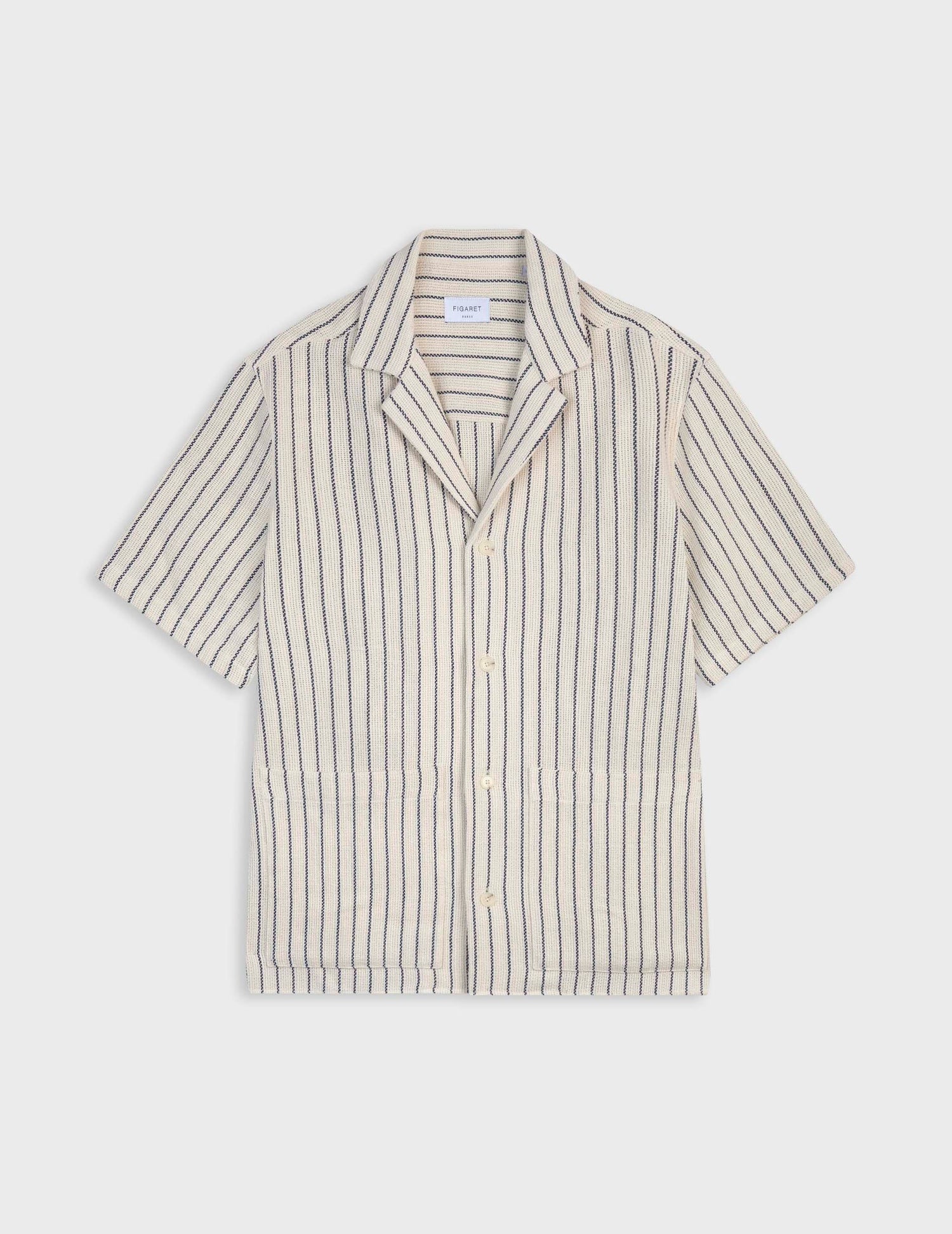 Chemise Luz écrue rayée - Ajouré - Col Pyjama#5