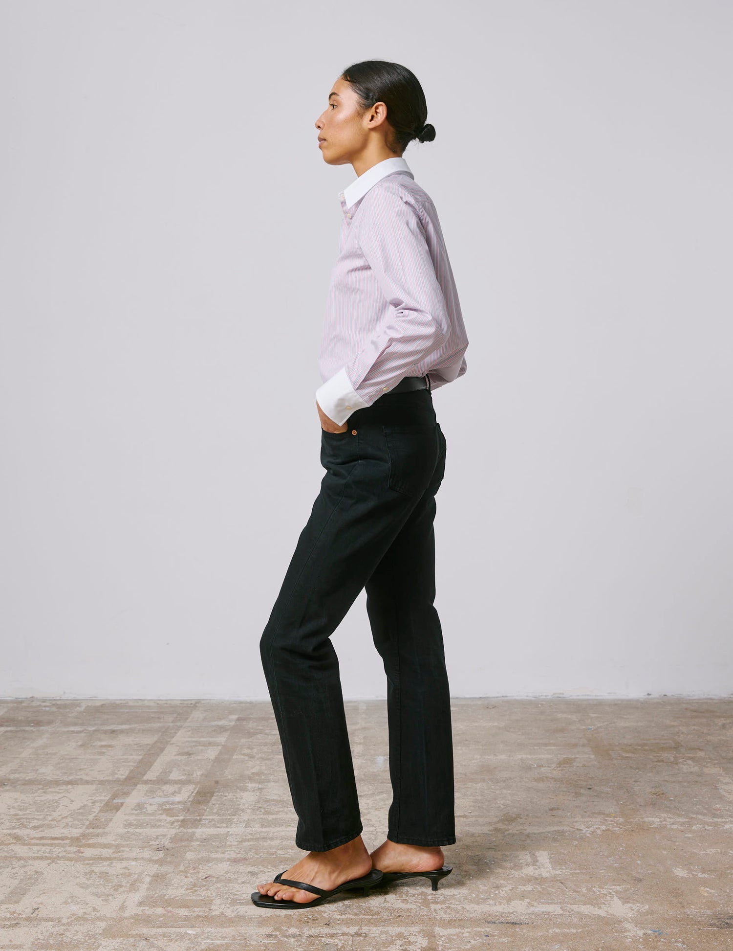 Chemise Marion rayée rose - Popeline - Col Chemise#5