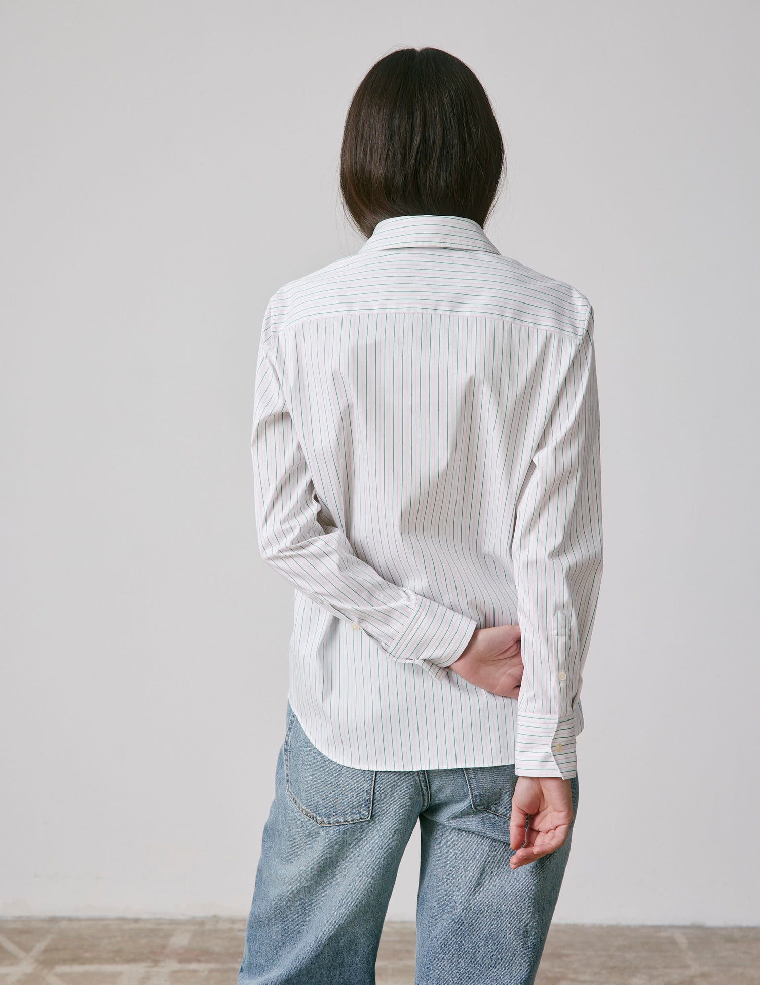 Chemise Marion verte - Twill - Col Chemise#2