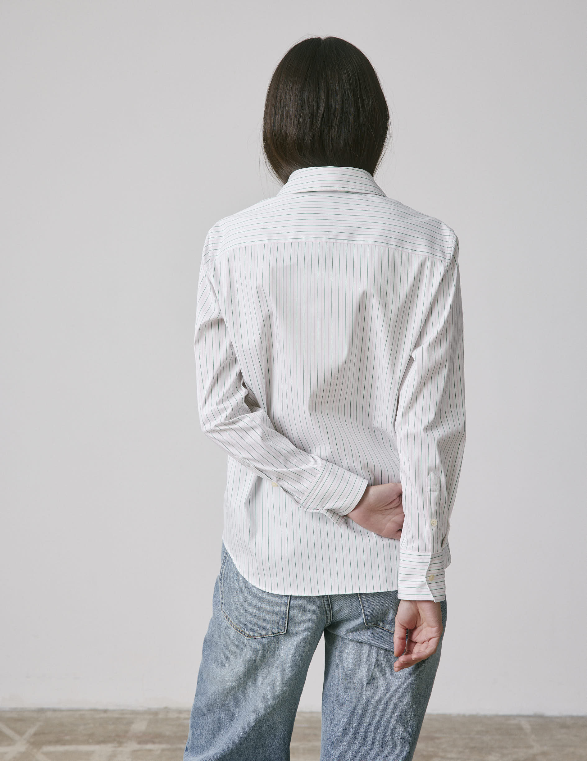 Chemise Marion verte - Twill - Col Chemise