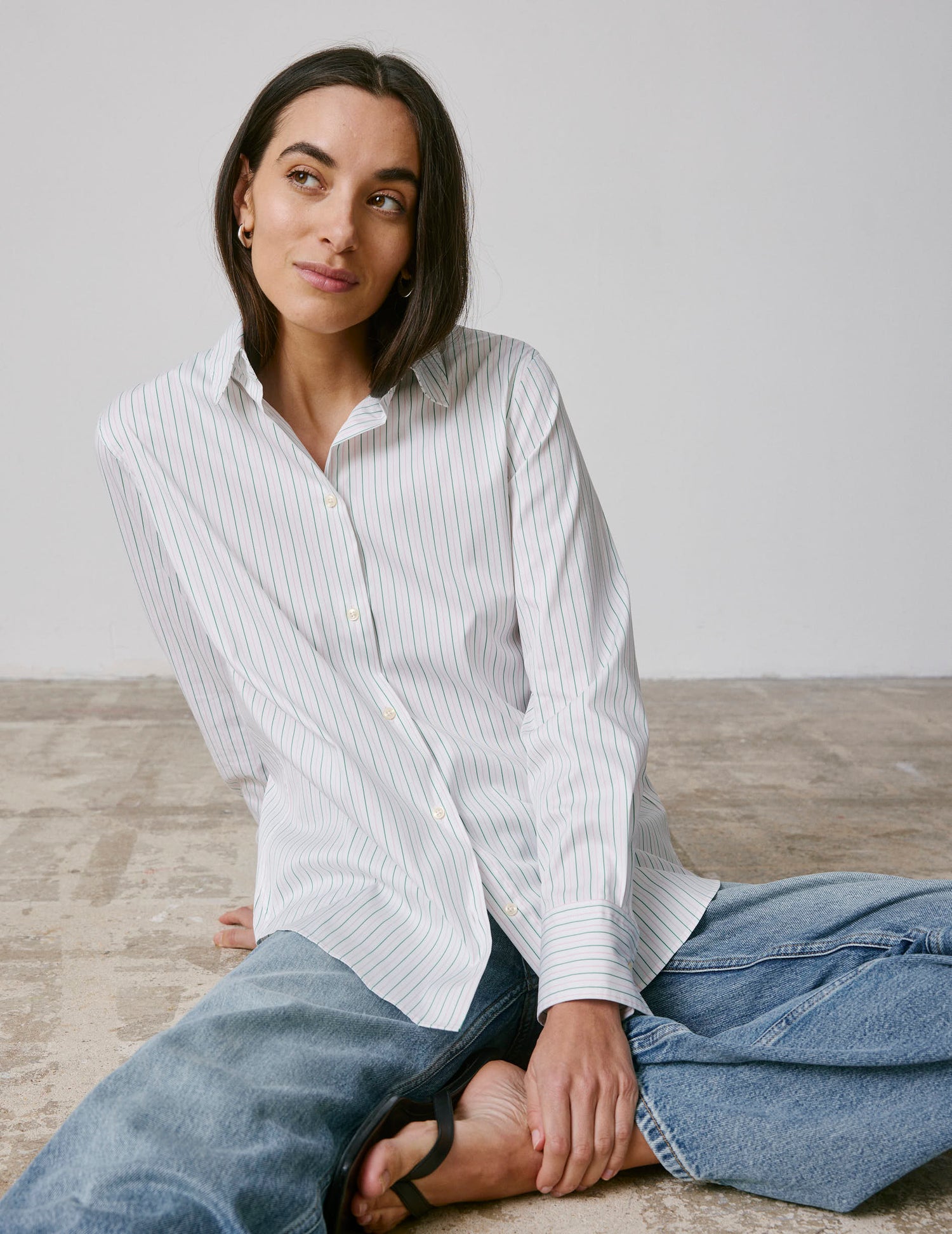 Chemise Marion verte - Twill - Col Chemise#3