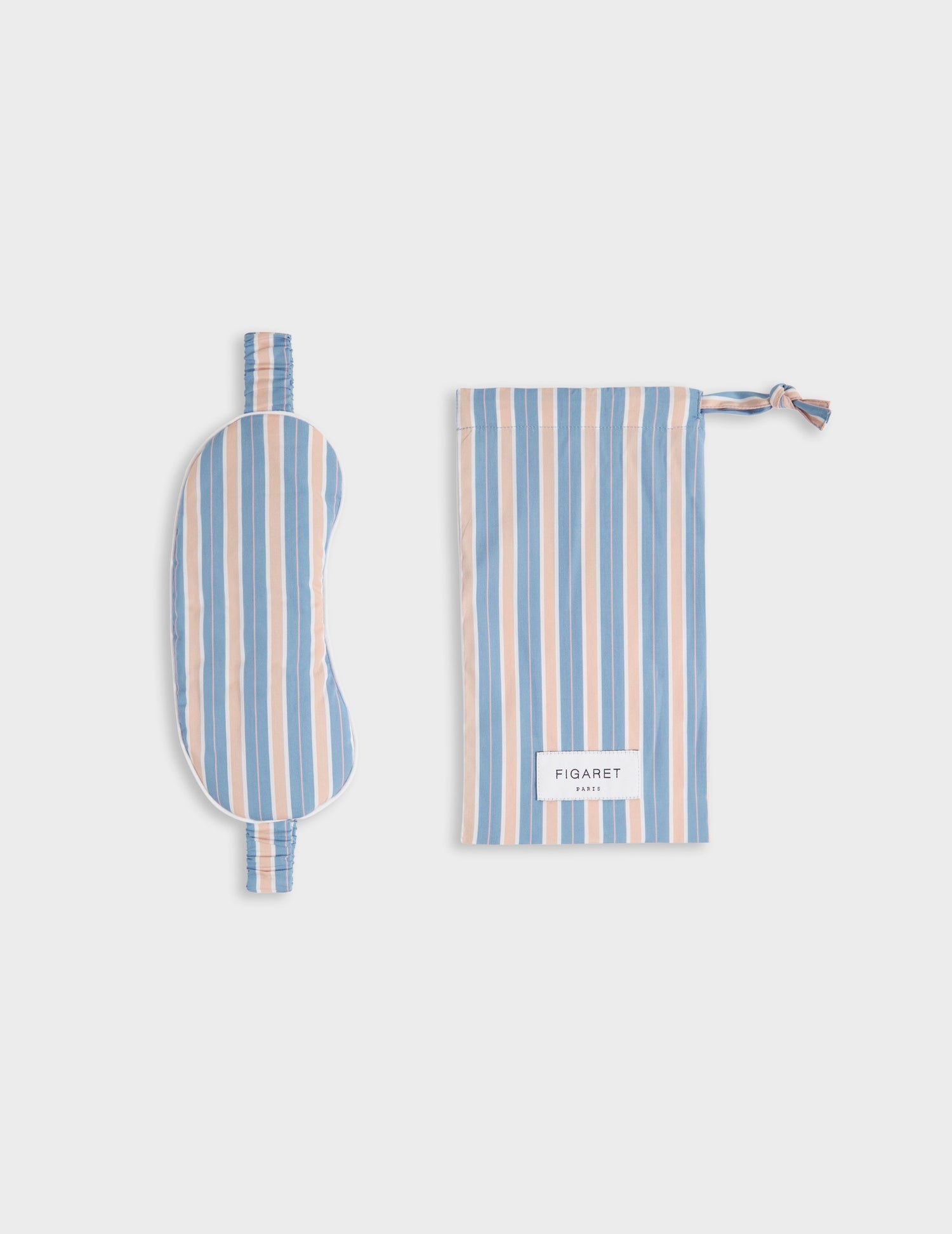 Pink striped cotton sleep mask - cotton voile