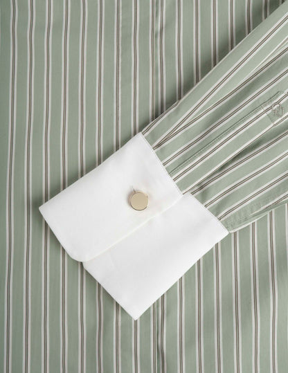 Chemise Mathéa gorge cachée rayée sauge