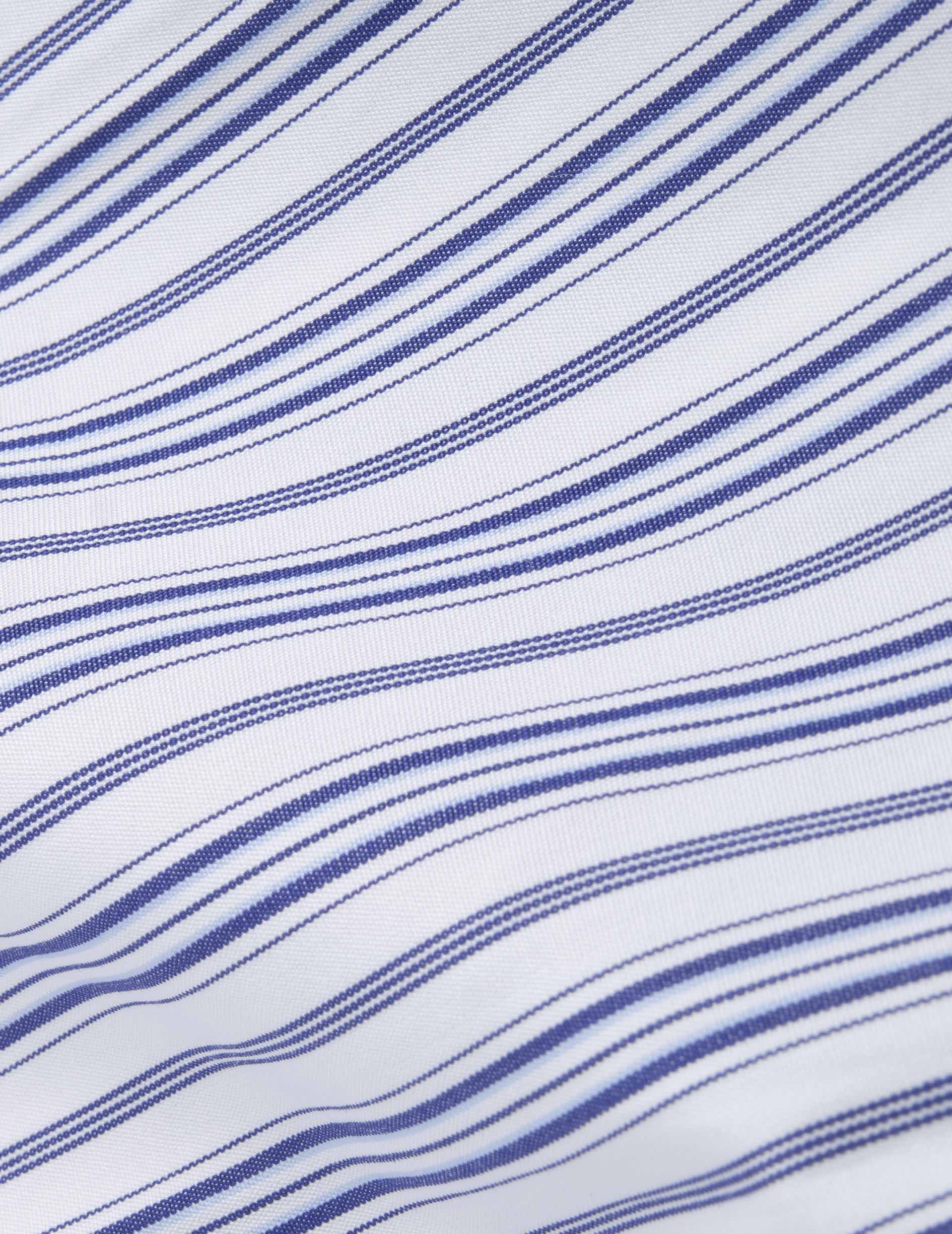 Mathilde navy striped oversized shirt - Poplin - Shirt Collar