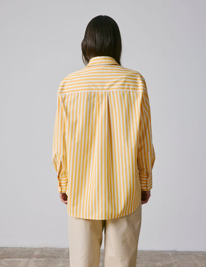 Chemise oversize Mathilde rayée jaune