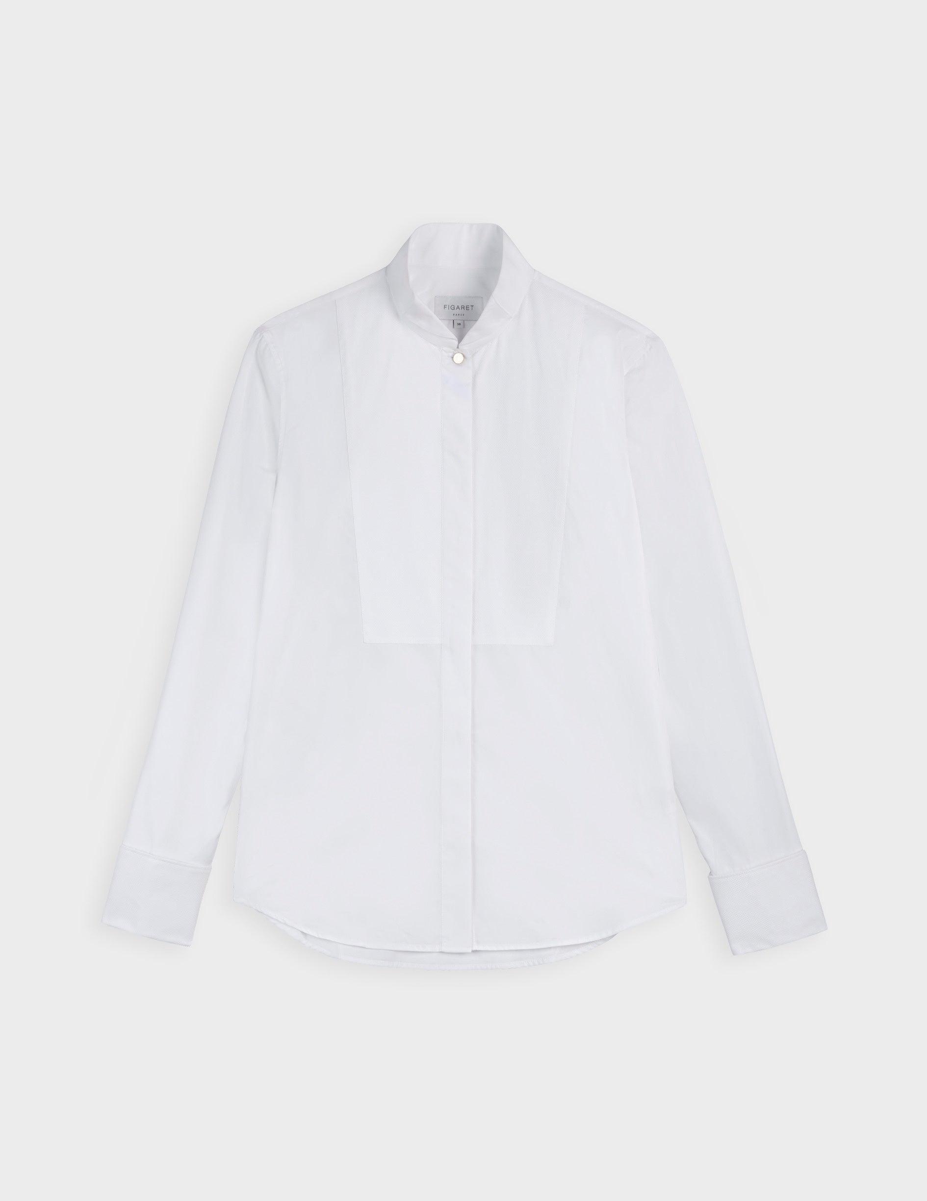 White Nadine shirt - Popeline - Cassé Collar - Mousquetaires Cuffs