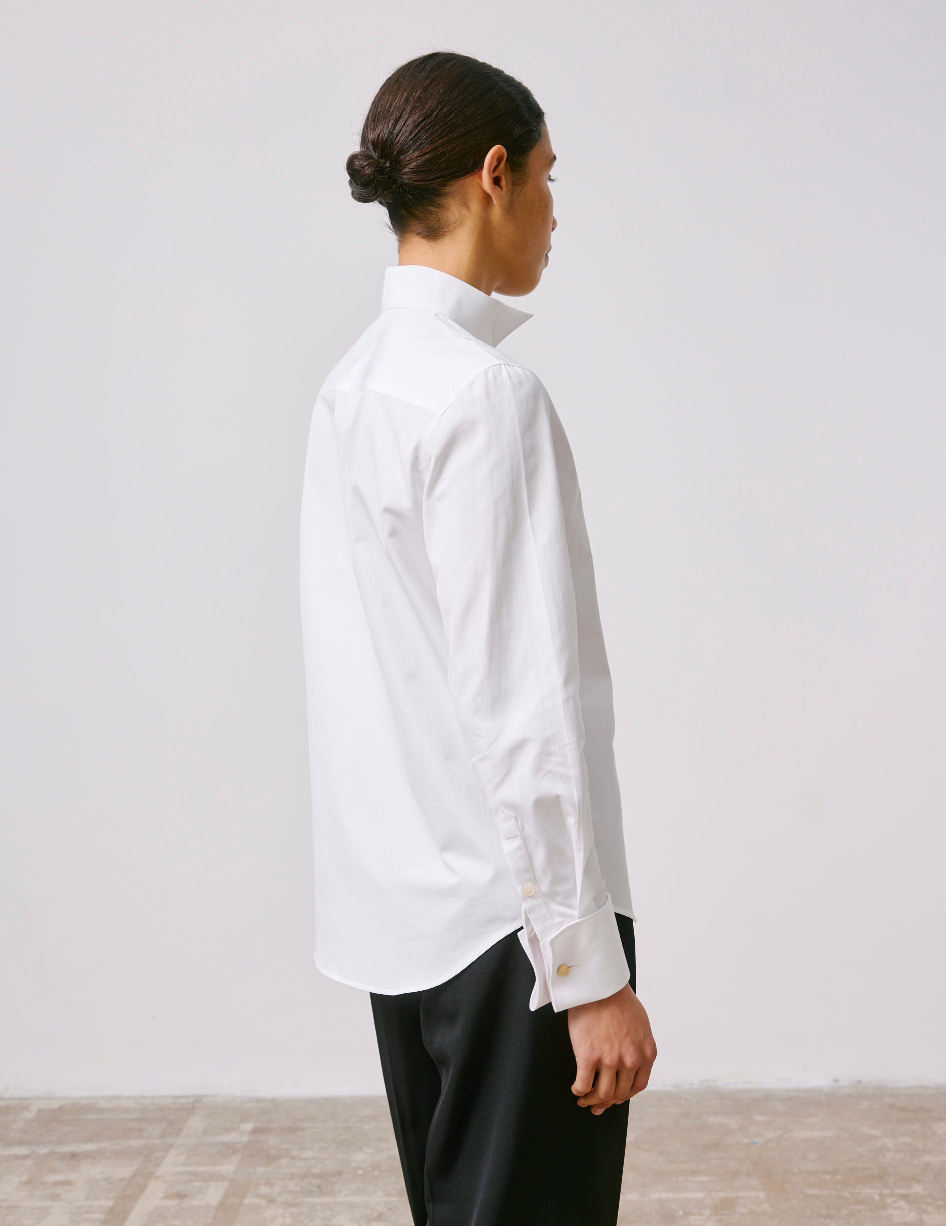 White Nadine shirt - Popeline - Cassé Collar - Mousquetaires Cuffs