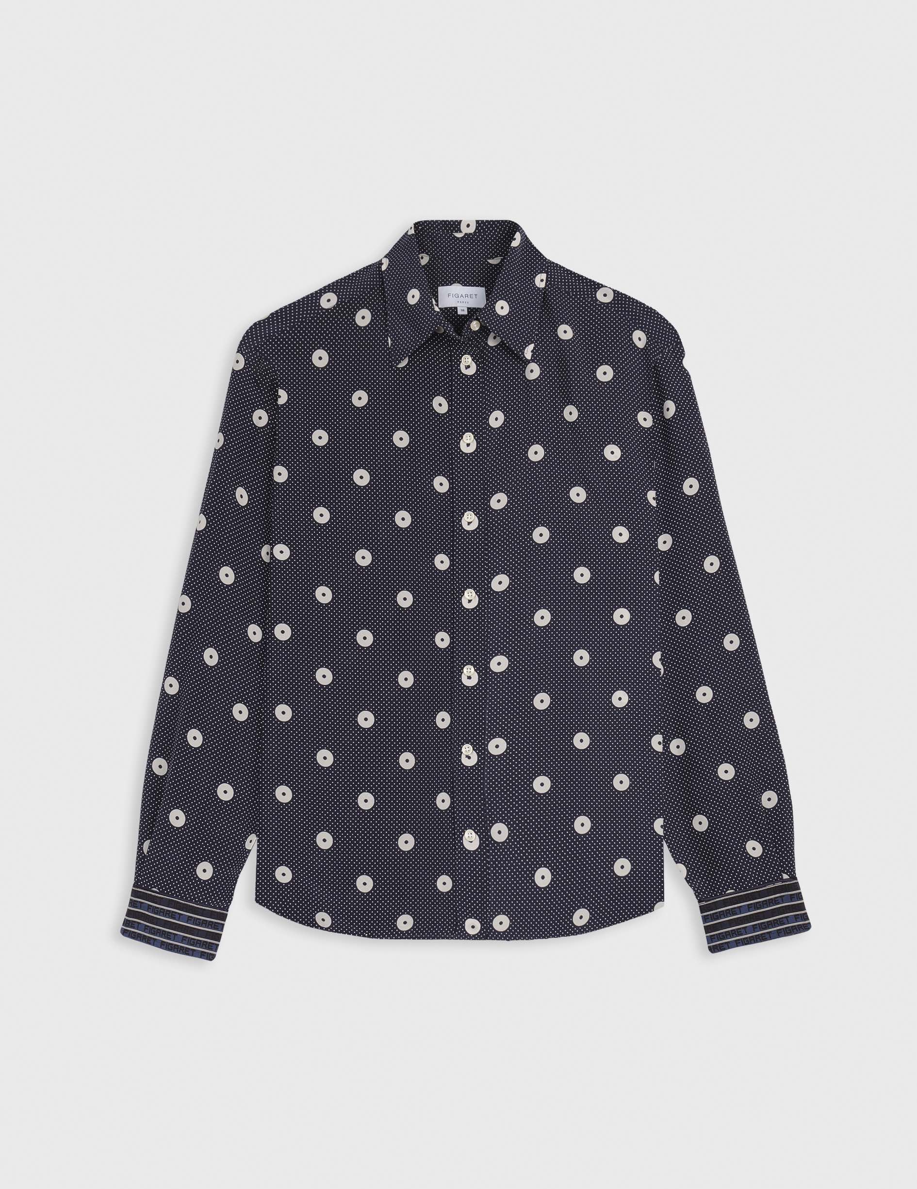 Printed navy Nambre shirt - Pancake - Shirt Collar