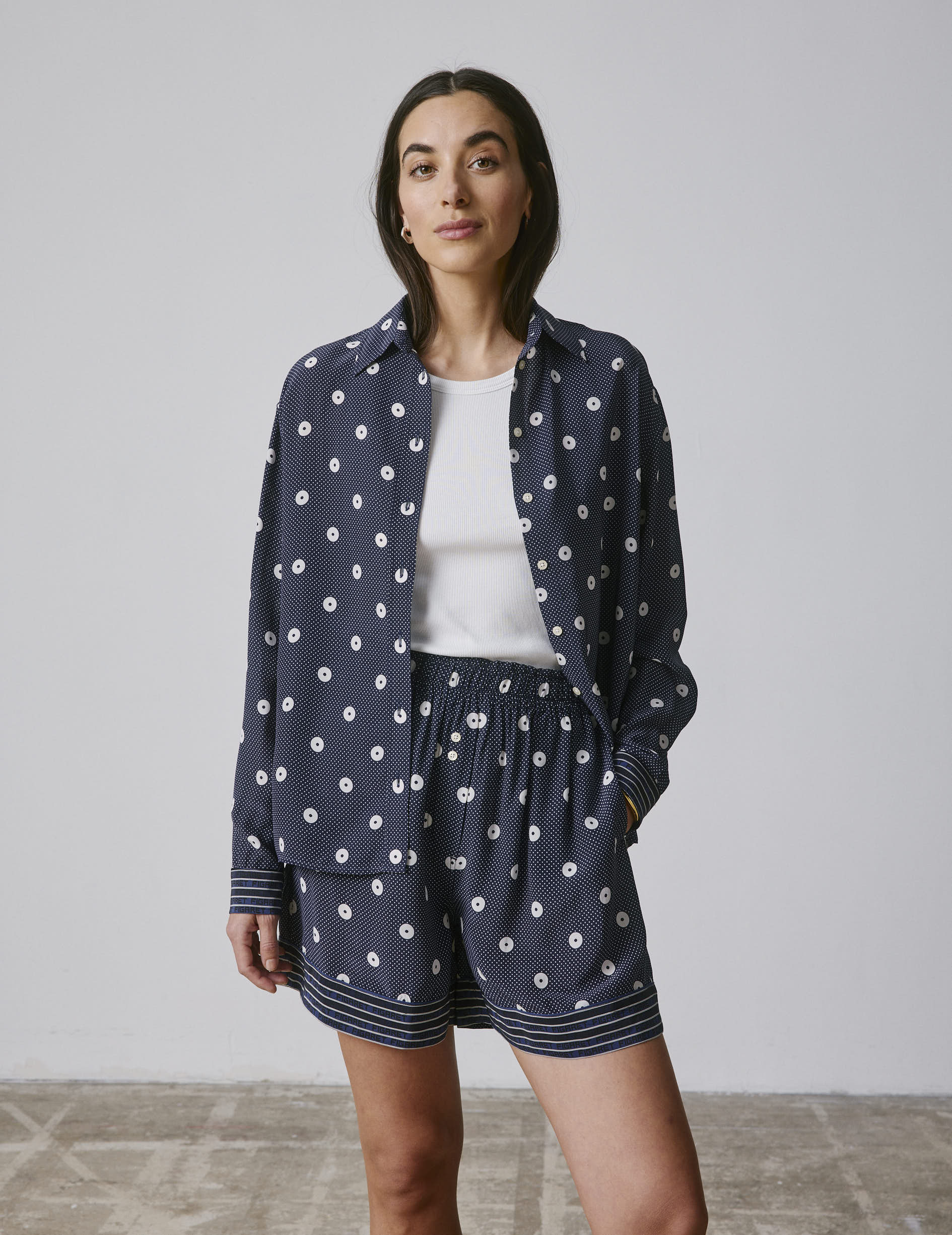 Printed navy Nambre shirt - Pancake - Shirt Collar