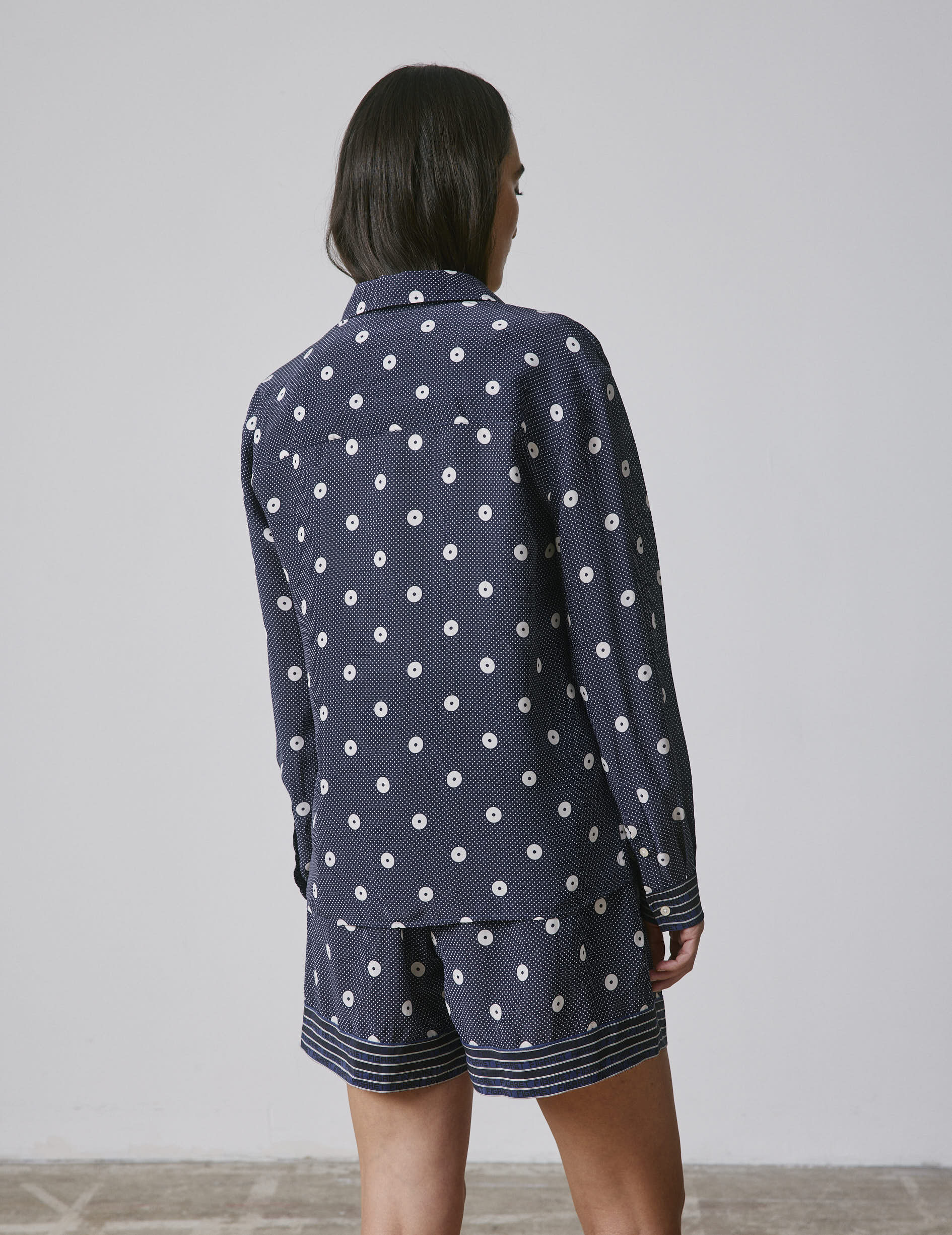 Printed navy Nambre shirt - Pancake - Shirt Collar