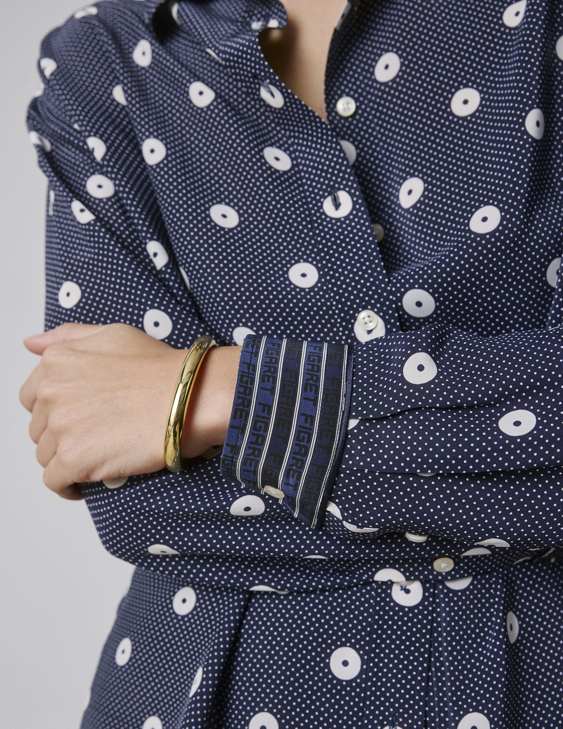 Printed navy Nambre shirt - Pancake - Shirt Collar