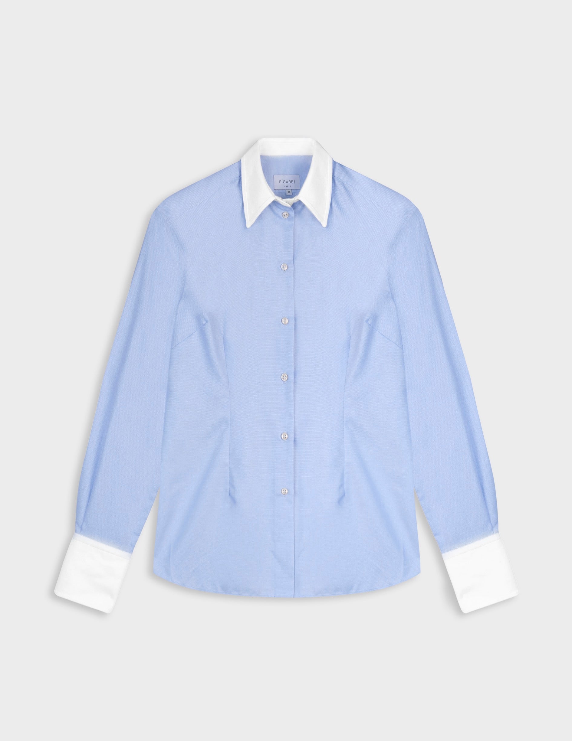 Blue Naomie shirt - Dobby - Shirt Collar
