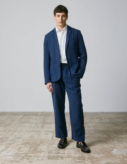 Veste blazer Nathis en lin marine