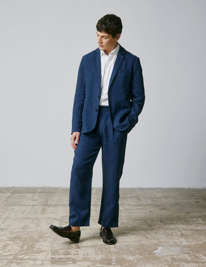 Veste blazer Nathis en lin marine