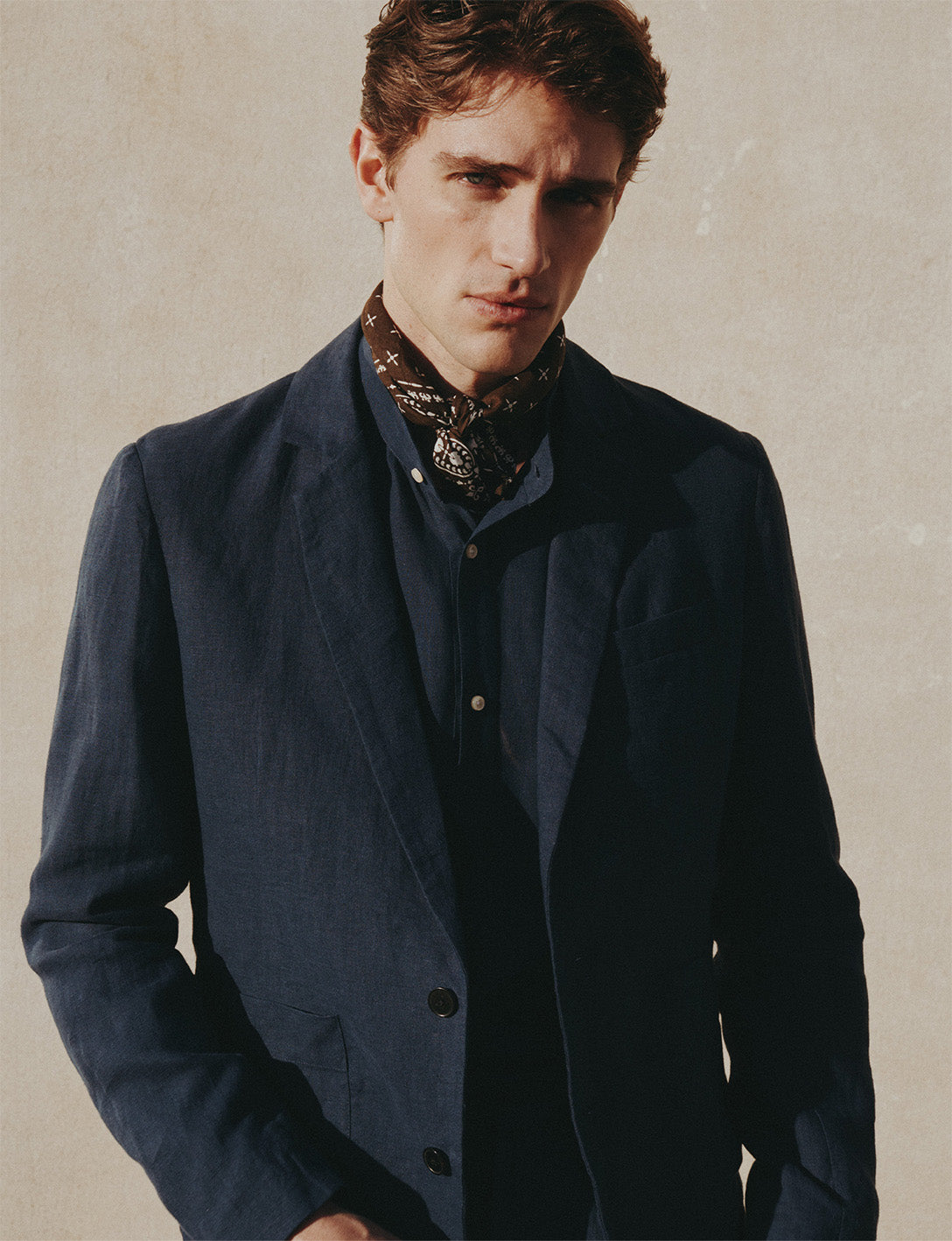 Veste blazer Nathis en lin marine