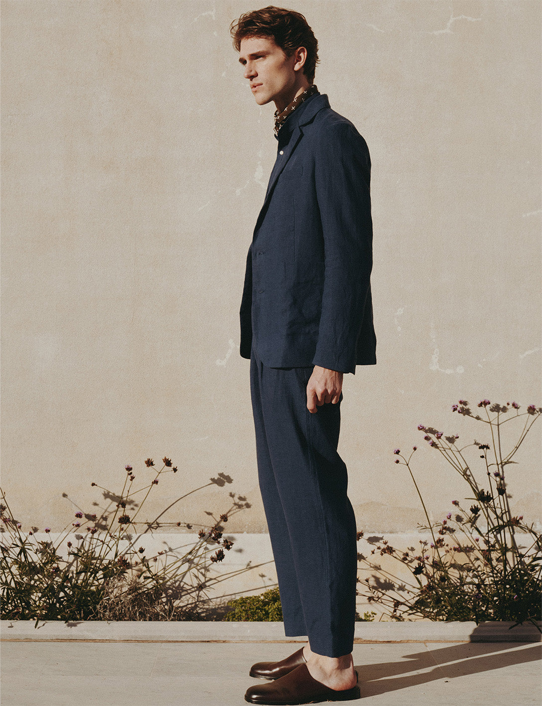 Pantalon Nicolaï en lin marine