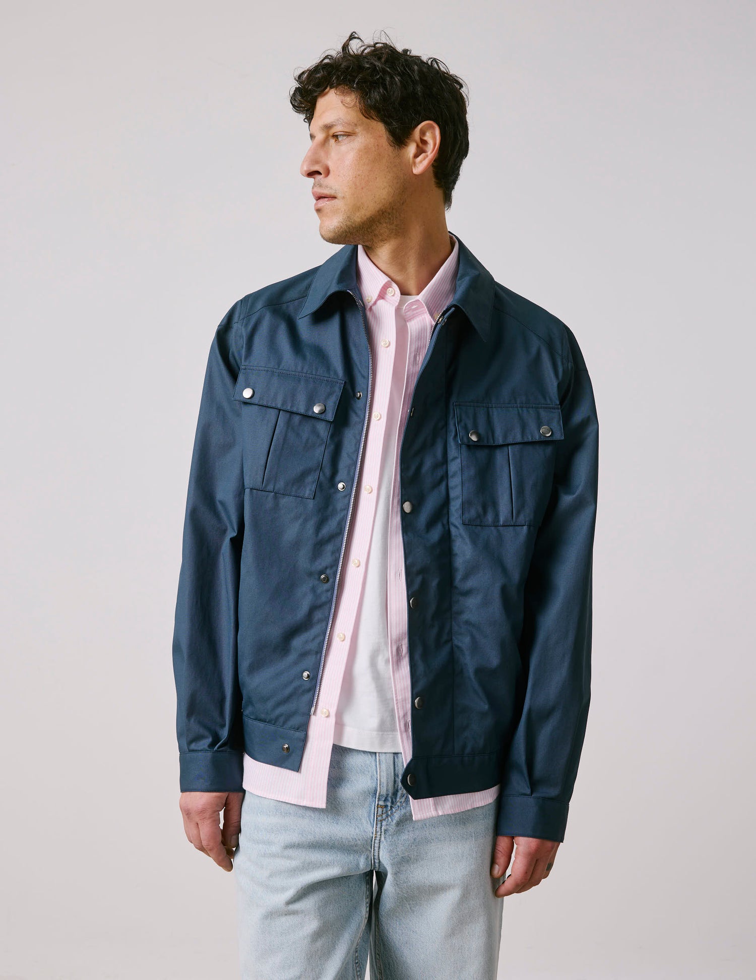 Blouson aviateur Nelson en canvas de coton marine