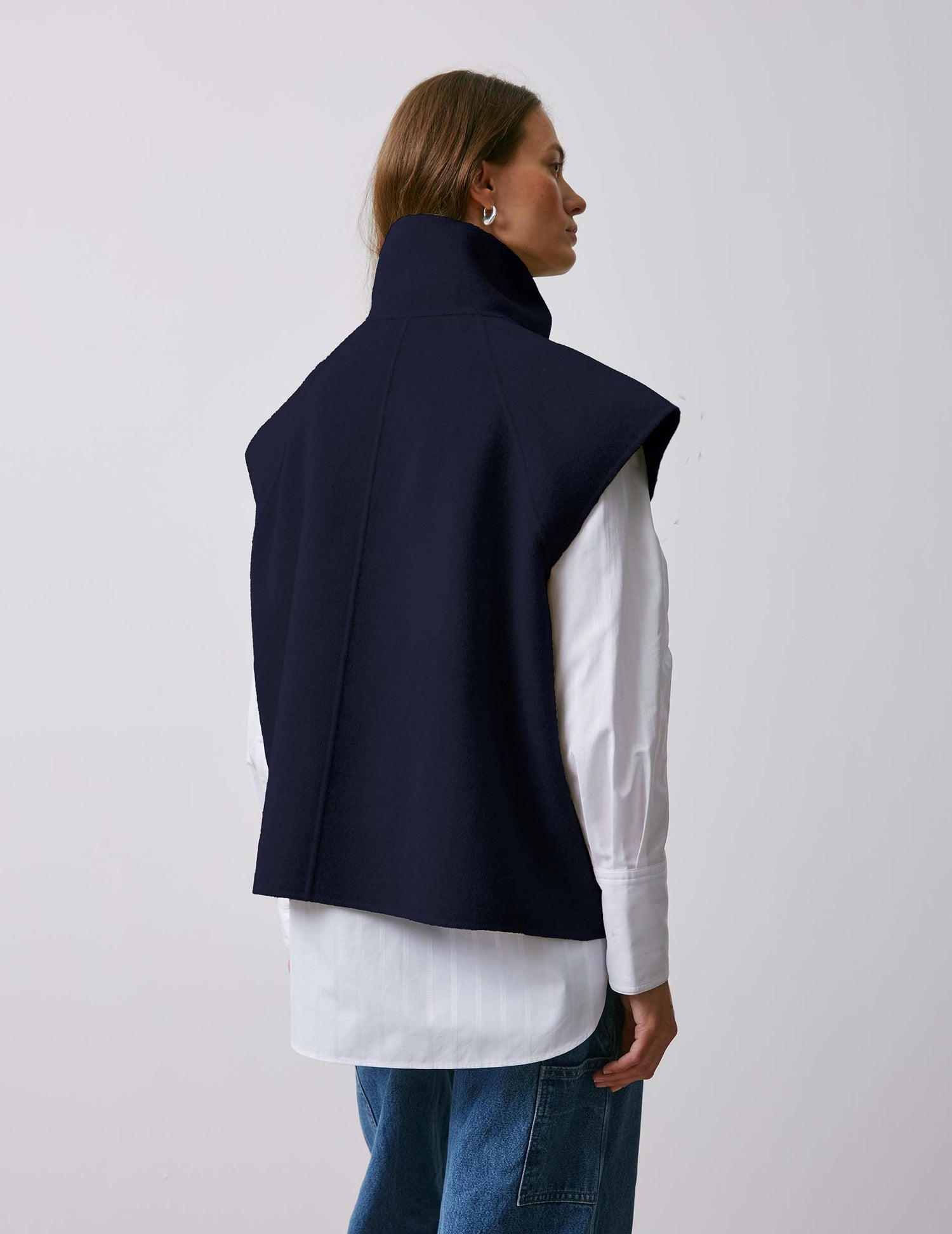 Veste Neyla en laine double face marine