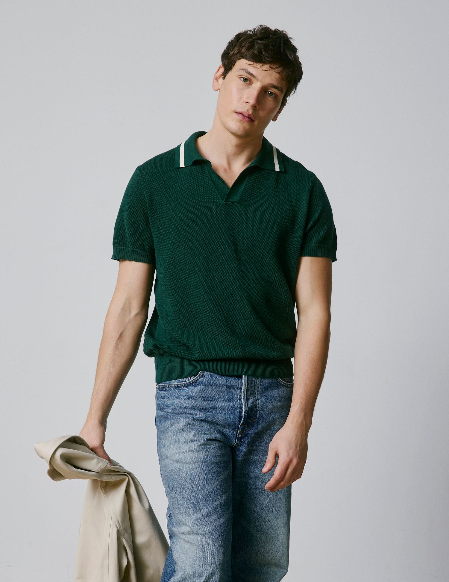 Polo Nick manches courtes en coton vert