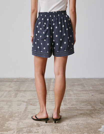 Navy crepe Nina shorts