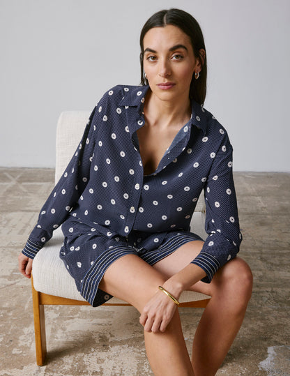 Navy crepe Nina shorts