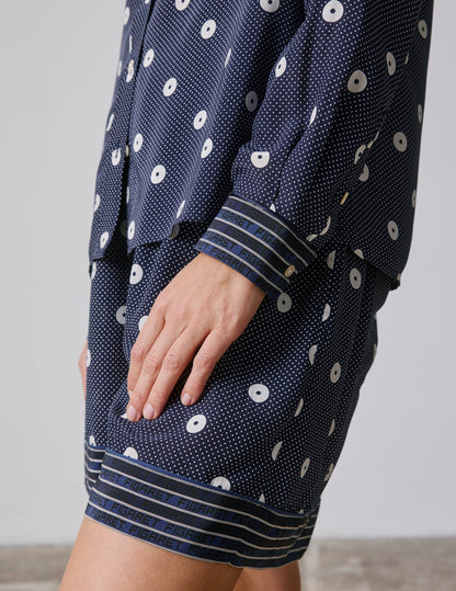 Navy crepe Nina shorts