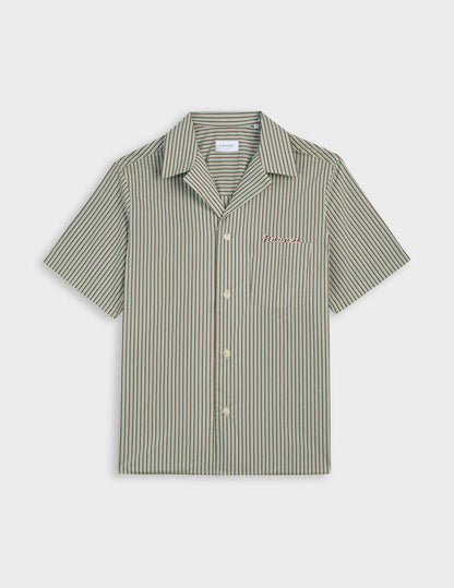 Short-sleeved striped khaki Noah shirt