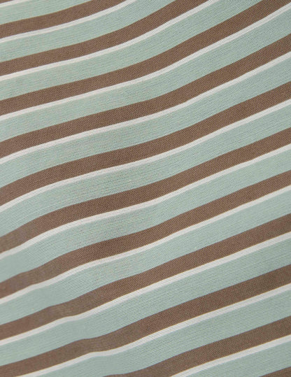 Short-sleeved striped khaki Noah shirt