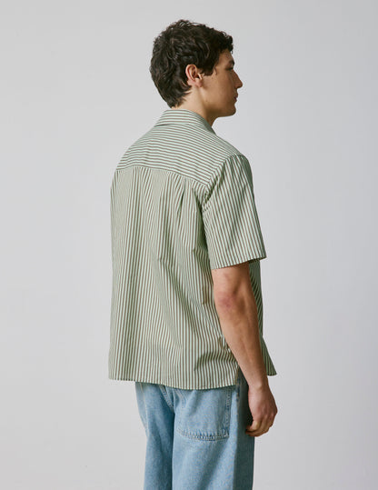 Short-sleeved striped khaki Noah shirt
