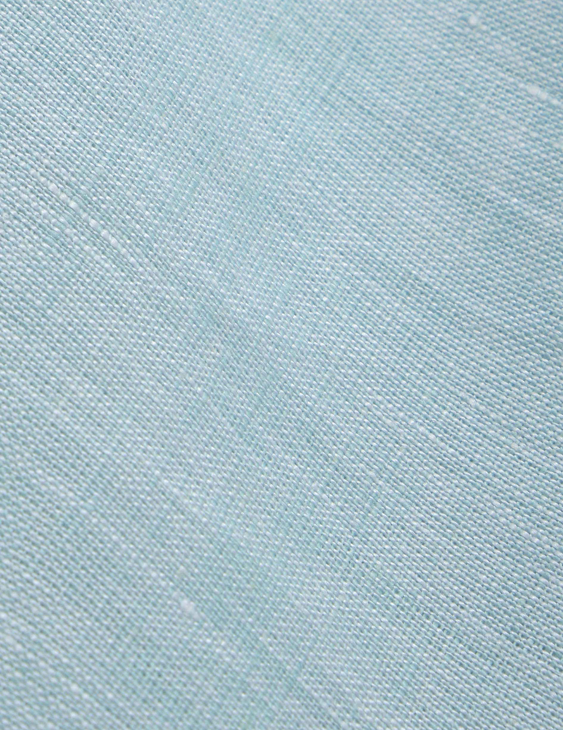 Noalie blouse in turquoise linen - Linen - V Collar