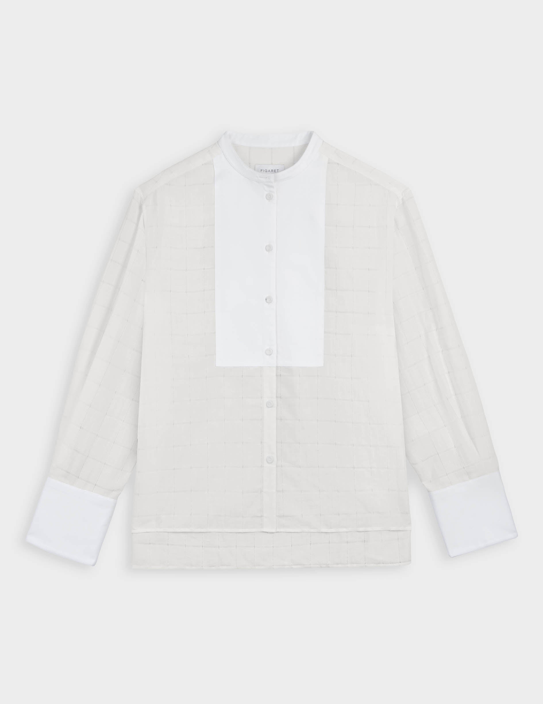 Chemise Noélise écrue - Ajouré - Col Officier