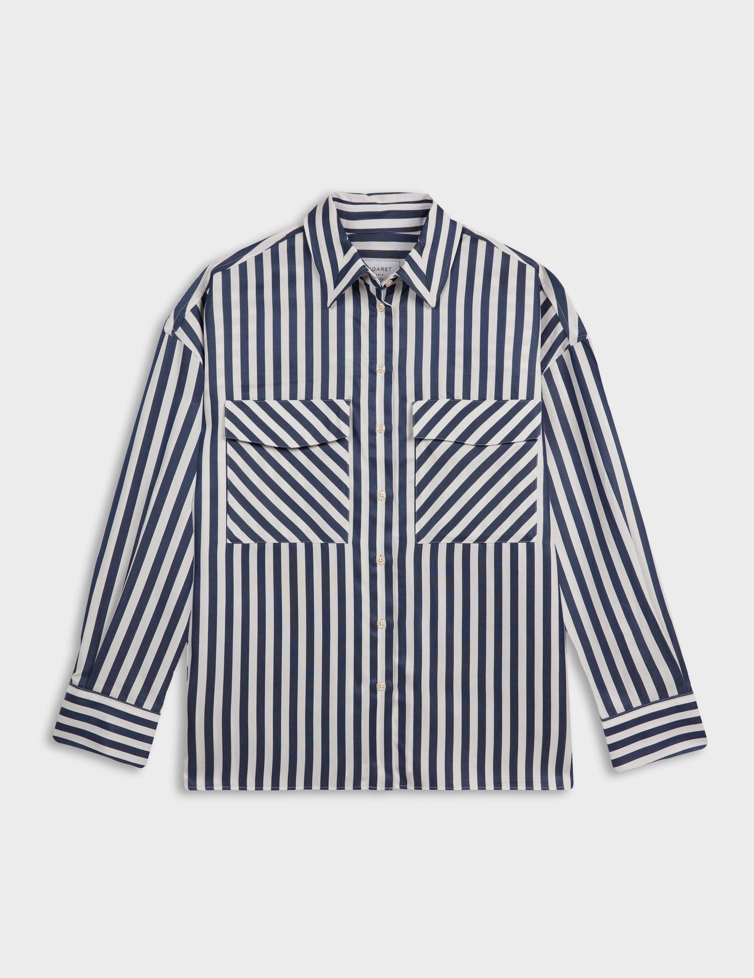 Striped navy Noémia shirt - Shirt Collar#4