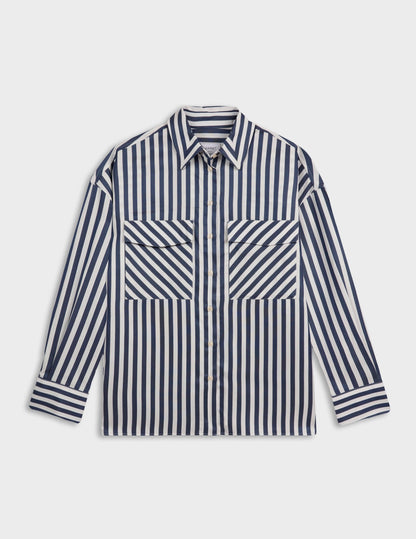 Chemise Noémia rayée bleu marine